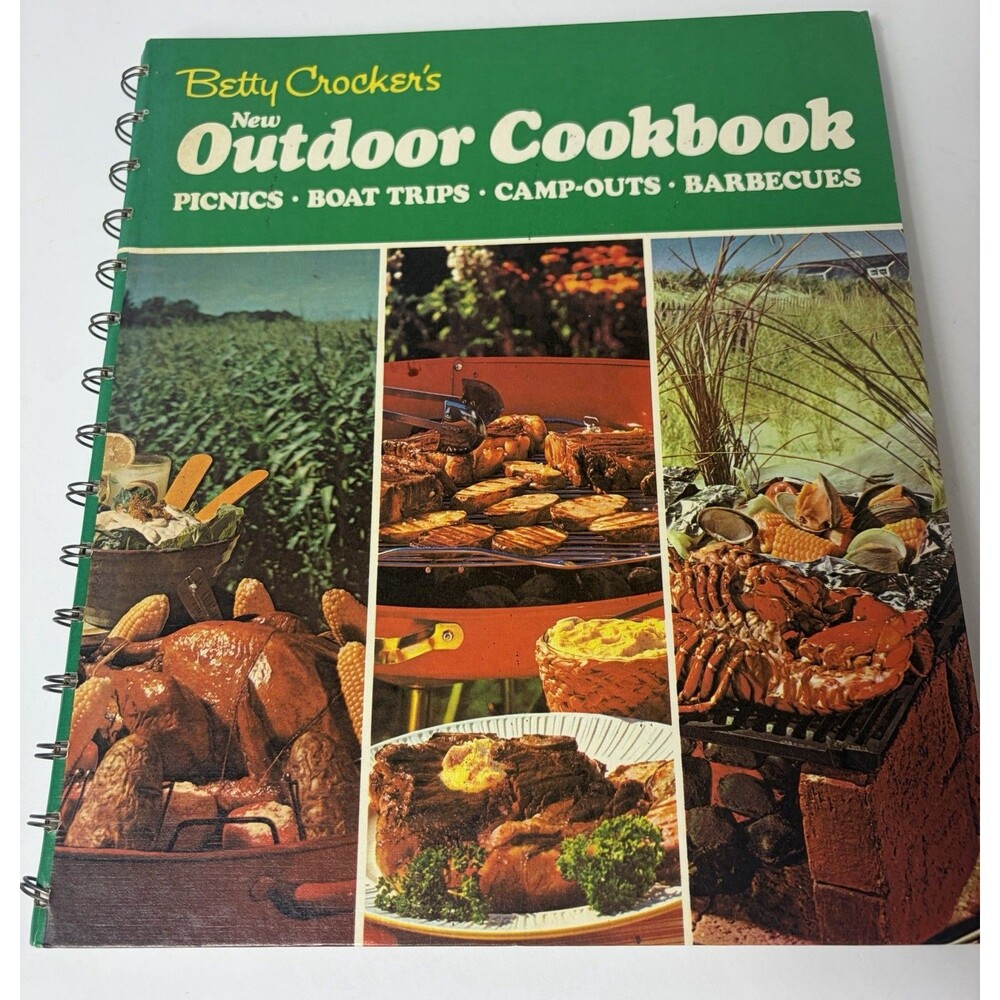 Vintage Betty Crocker's New Outdoor Cookbook Hardcover Spiral 2nd Printing 1971